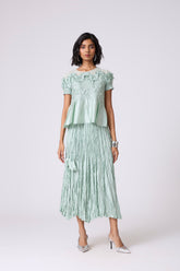 Jade Skirt Set - Metallic Mint